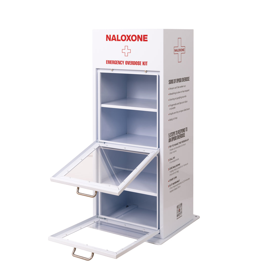 Naloxone Distribution Metal Box - Holds 100 Boxes of Naloxone - Alternative to a Naloxone Vending Machine