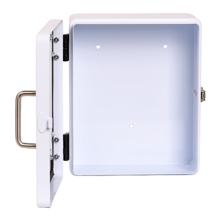 Outdoor Naloxone Overdose Emergency Kit Cabinet - 100% Waterproof - Wall Mounts  (No Alarm or Lock, White)