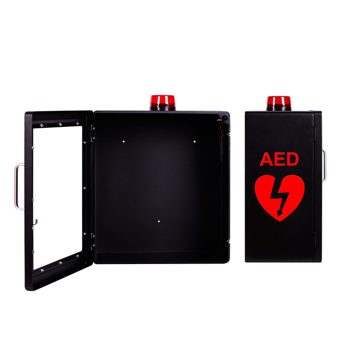 AED Defibrillator Wall Mount Cabinet | Optional Alarm & Lock | Durable Steel Frame | Fits All Brands of AED's for Public Spaces or Home