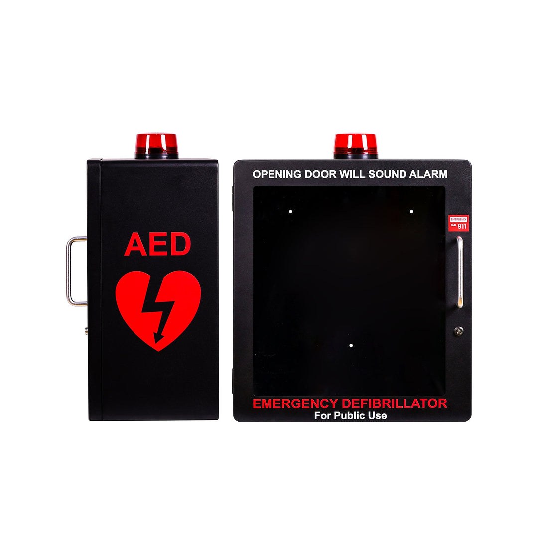 AED Defibrillator Wall Mount Cabinet | Optional Alarm & Lock | Durable Steel Frame | Fits All Brands of AED's for Public Spaces or Home