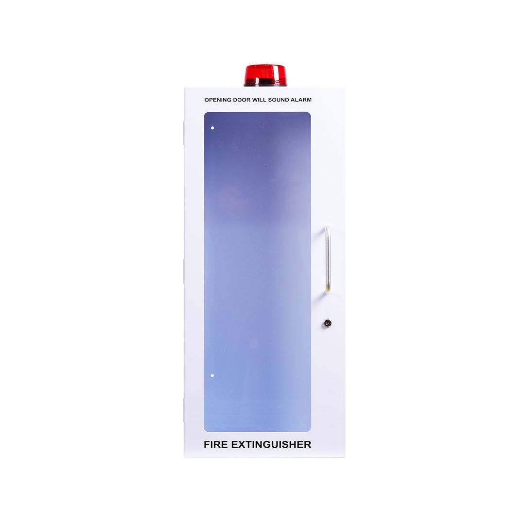 Fire Extinguisher Cabinet | Wall & Surface Mount | Holds 2.5 pound, 5 lb or 10 lb Extinguishers | Optional Alarm & Lock | Fire Safety Instructions Included