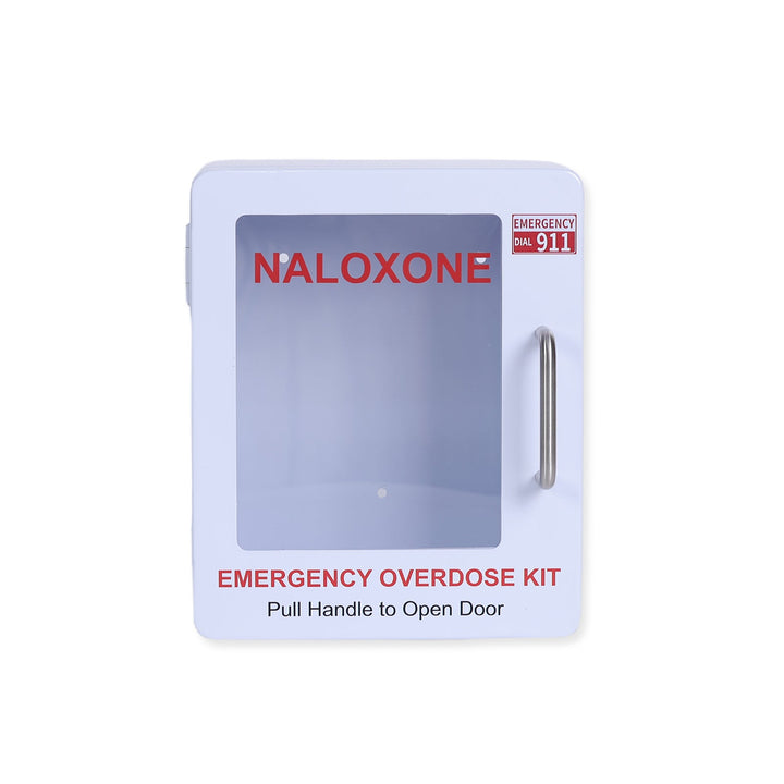 Naloxone Overdose Emergency Kit Cabinet - Designed for Wall Mount & Public Access  (No Alarm or Lock)