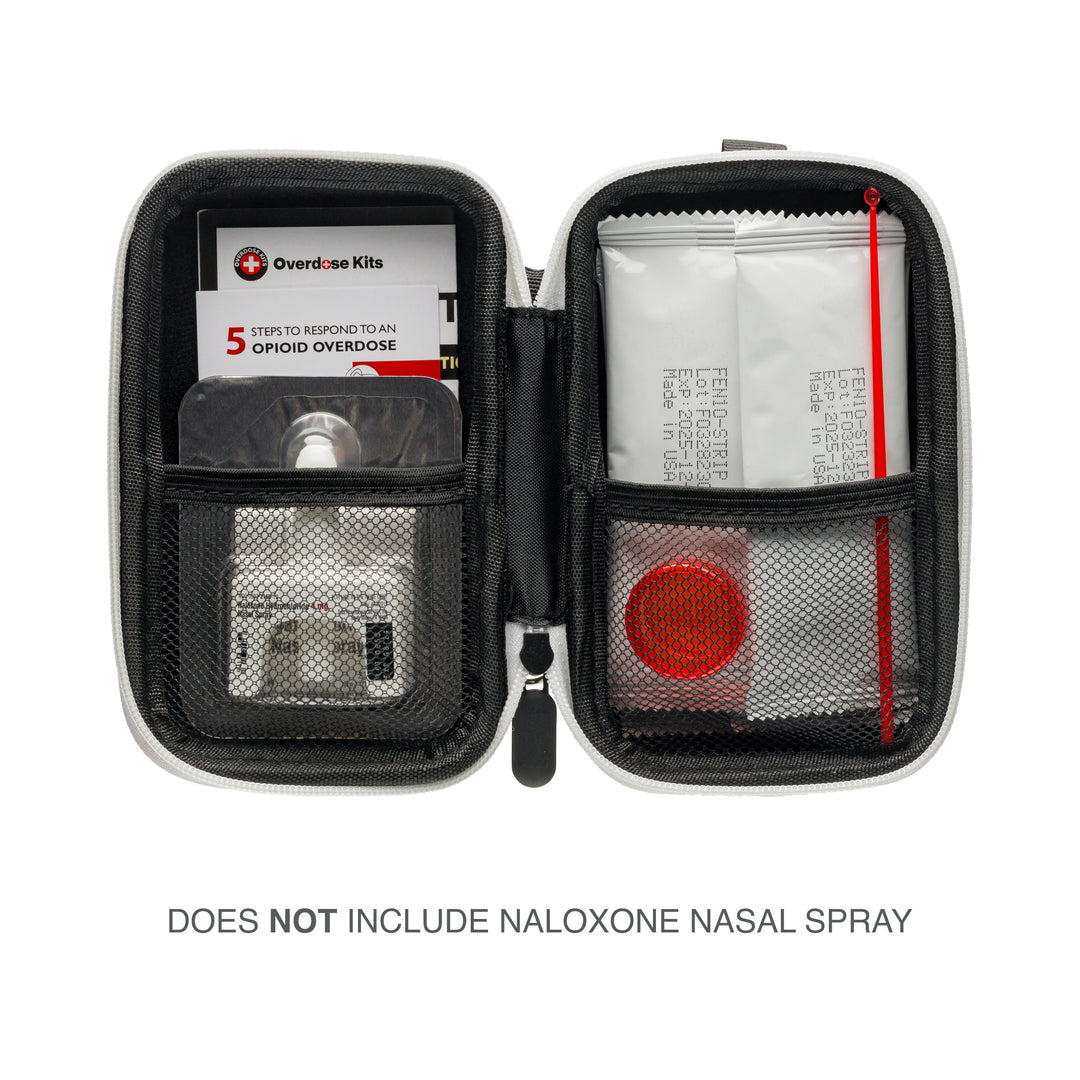 FYL Test Strip Opioid Overdose Prevention Kit - Includes 5 FYL Test Strips, Hardshell Case, Mixing Container, 10mg Spoon and Instructions