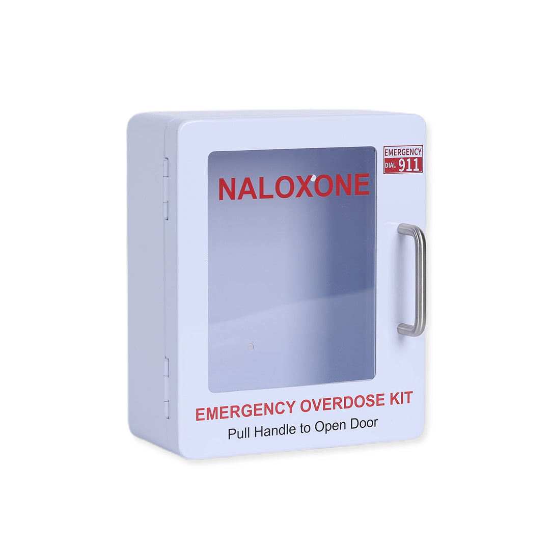 Naloxone Overdose Emergency Kit Cabinet - Designed for Wall Mount & Public Access  (No Alarm or Lock)