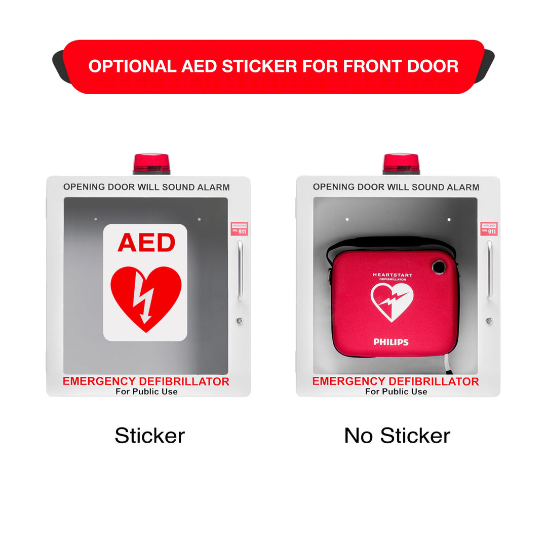 AED Defibrillator Wall Mount Cabinet | Optional Alarm & Lock | Durable Steel Frame | Fits All Brands of AED's for Public Spaces or Home