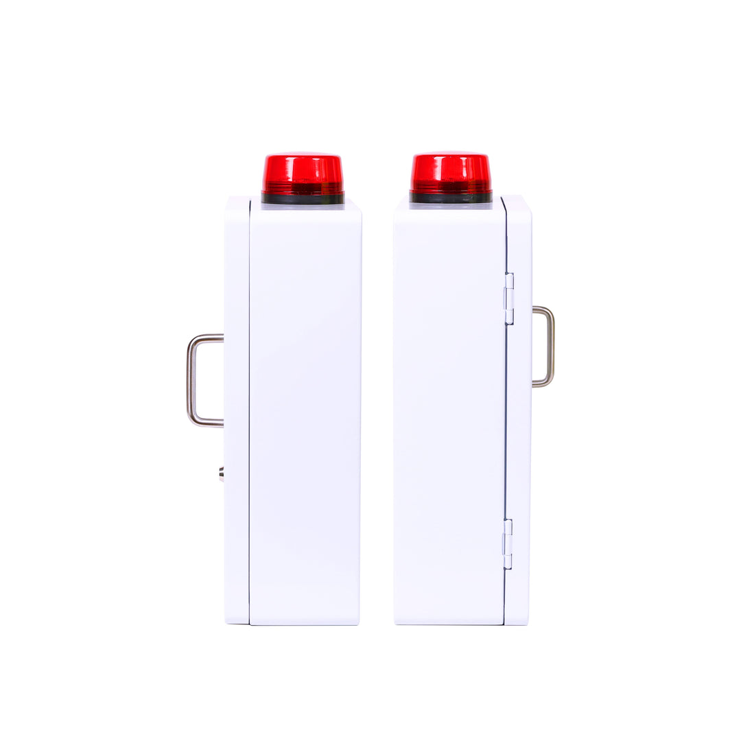 Large Wall-Mounted Naloxone Emergency Kit Cabinet Box - First Aid & Naloxone Compartments | with Alarm & Lock