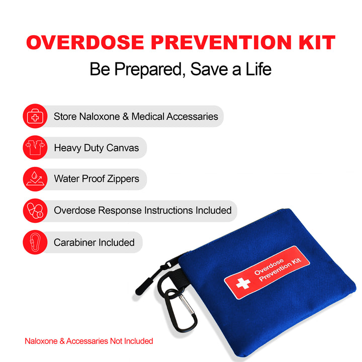 Naloxone Canvas Bag - Compact Overdose Prevention Kit Pouch (Naloxone not Included)