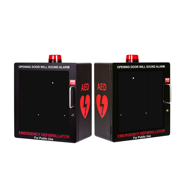 AED Defibrillator Wall Mount Cabinet | Optional Alarm & Lock | Durable Steel Frame | Fits All Brands of AED's for Public Spaces or Home