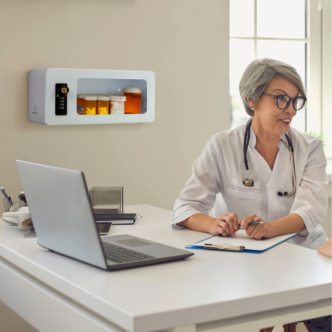 Medication Lock Box with Combination Keypad Lock