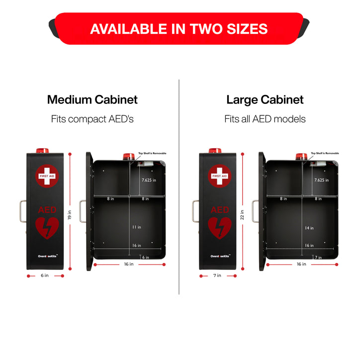Emergency Medical Station Cabinet – Wall-Mounted Storage for AED, Naloxone, Bleeding Control & First Aid Kits