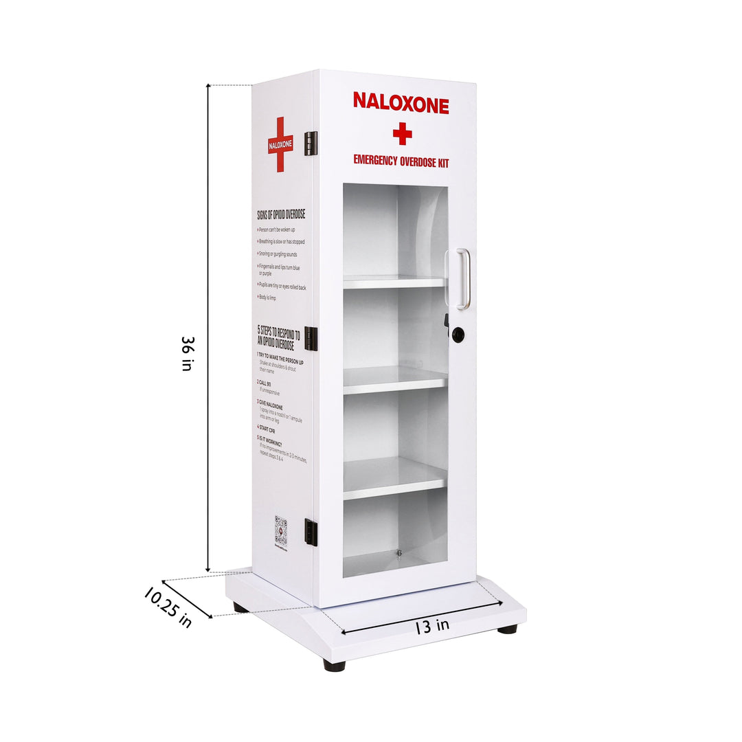 Naloxone Distribution Locker Box | 100% Waterproof for Outdoor Use | Alternative to a Naloxone Vending Machine ( Holds 80 Naloxone Boxes)