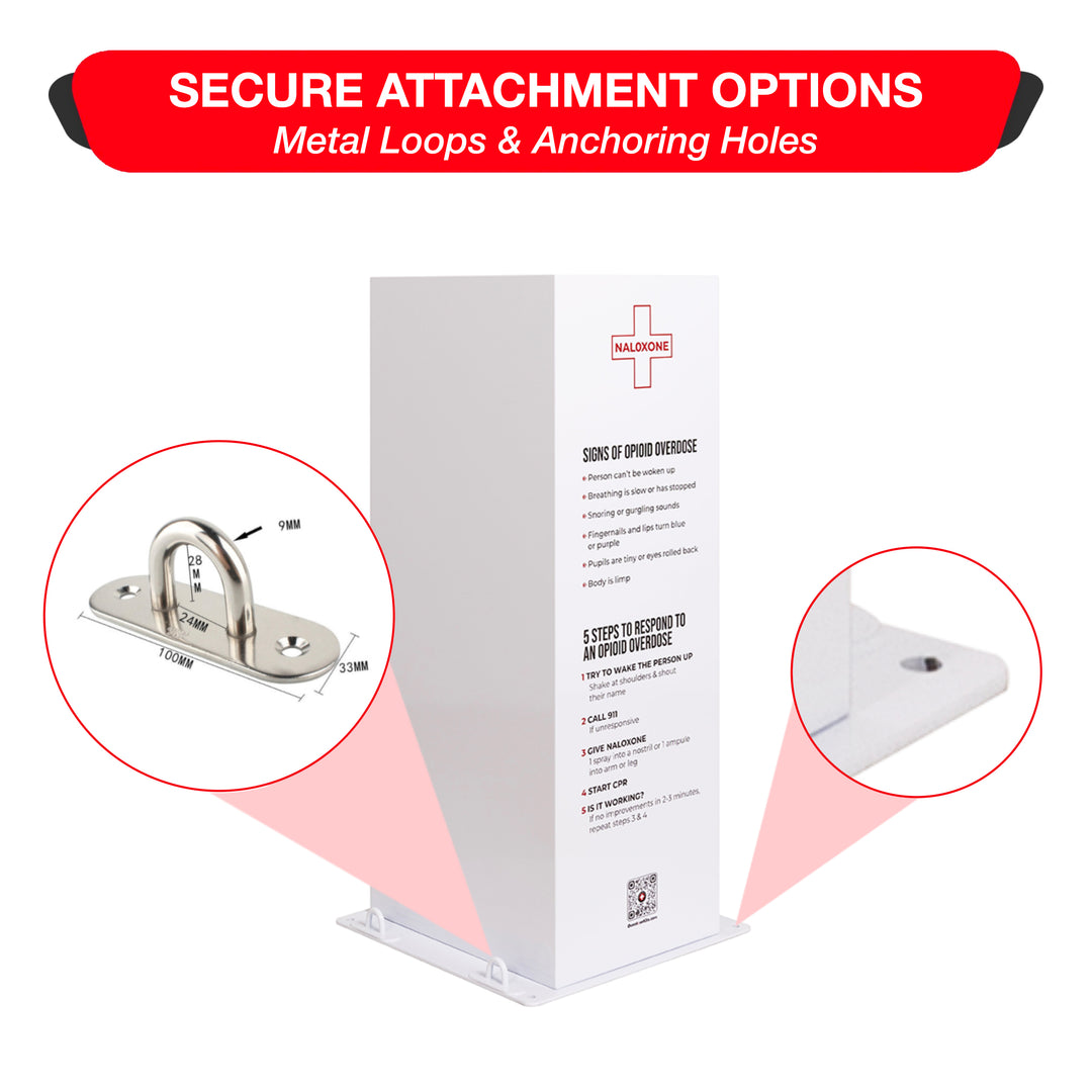 Naloxone Distribution Metal Box - Holds 100 Boxes of Naloxone - Alternative to a Naloxone Vending Machine