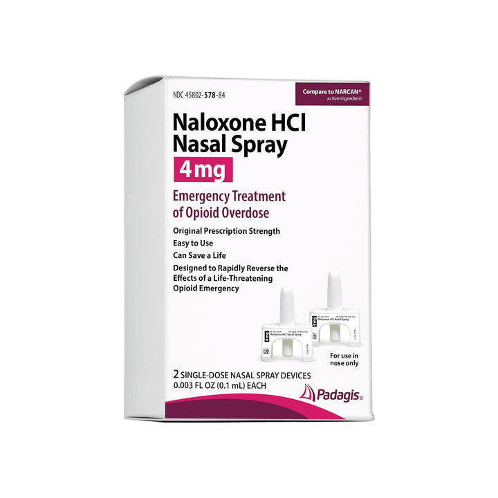 Padagis Naloxone HCl Nasal Spray 4mg, Emergency Treatment of Opioid Overdose, 2 Single-Dose Nasal Spray