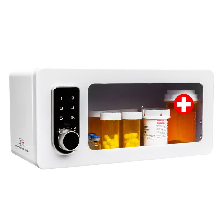 Medicine Lock Box Cabinet with Electronic Touch Keypad Lock