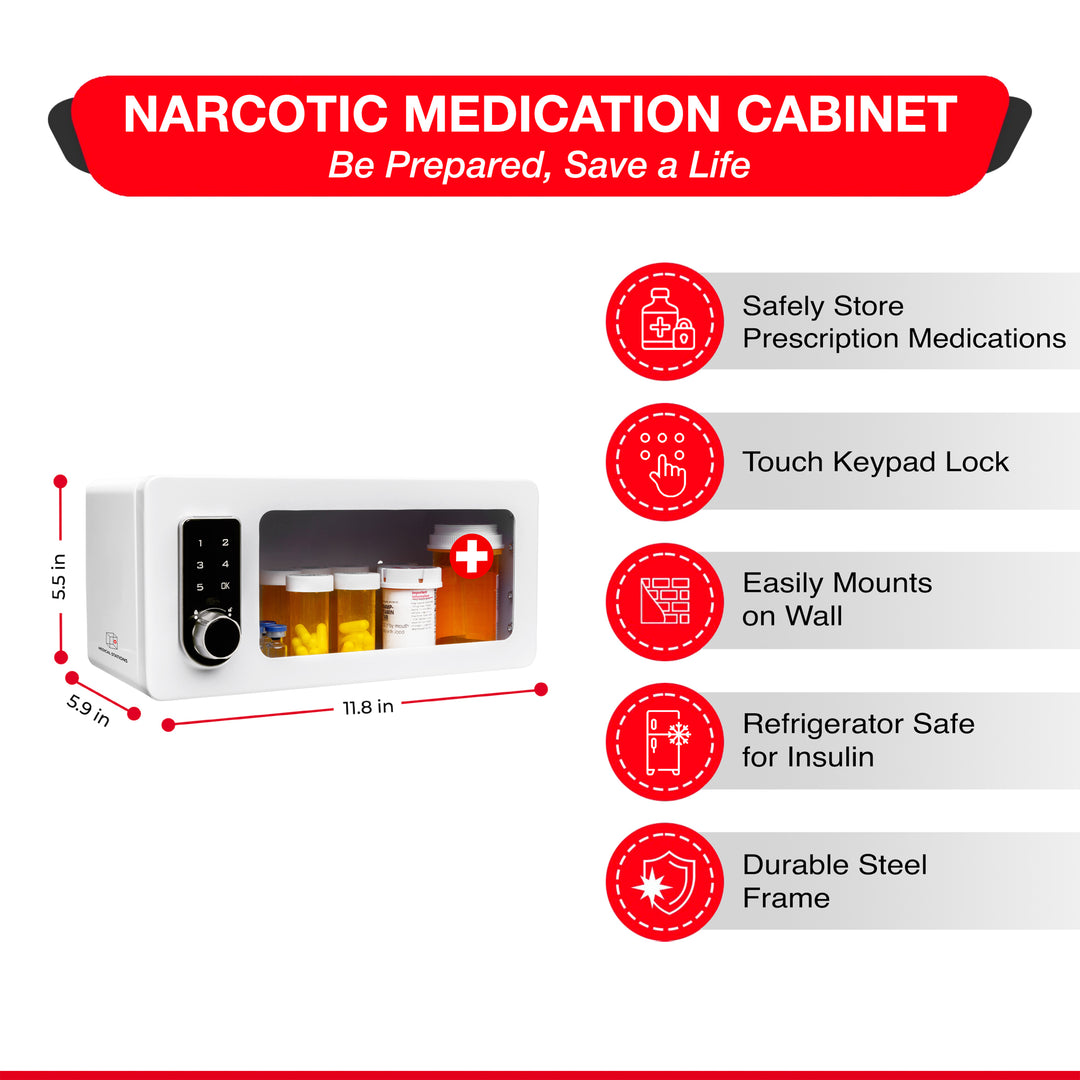 Medicine Lock Box Cabinet with Electronic Touch Keypad Lock