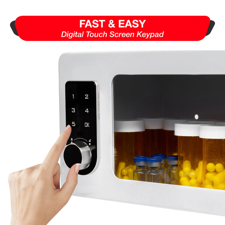 Medicine Lock Box Cabinet with Electronic Touch Keypad Lock