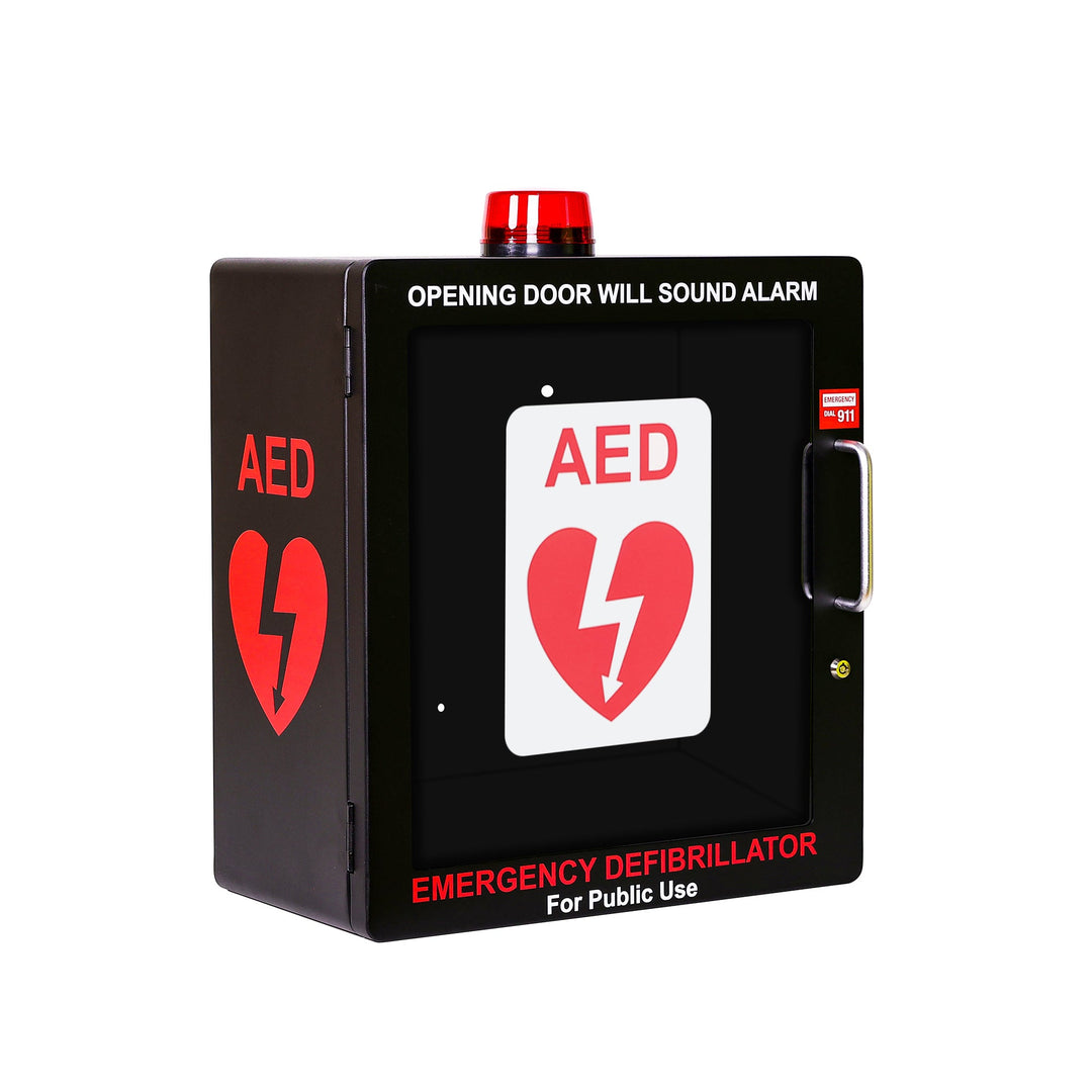 AED Defibrillator Wall Mount Cabinet | Optional Alarm & Lock | Durable Steel Frame | Fits All Brands of AED's for Public Spaces or Home